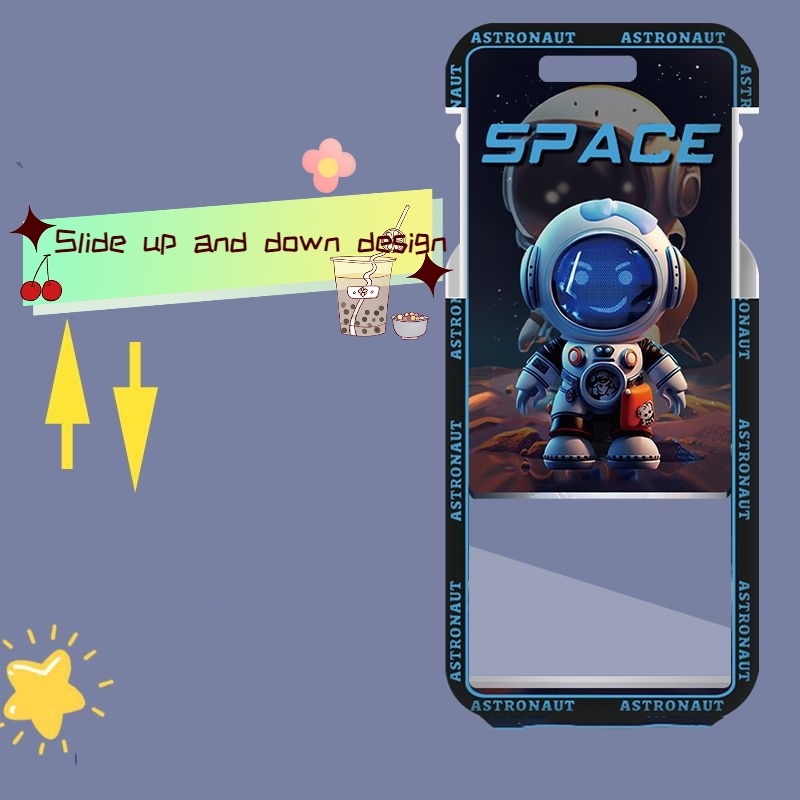 Dây Đeo Thẻ id Họa Tiết Phi Hành Gia Hoạt Hình Dễ Thương Ốp