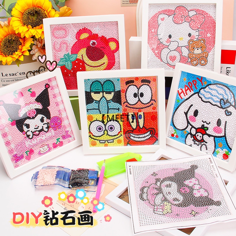 【MEET】Tranh kim cương Trẻ em Handmade Hoạt hình Sanrio Sticker Painting