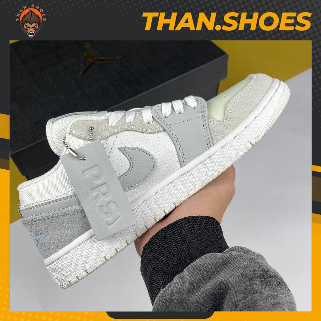 Giày JD1 Low Paris, JD1 Thấp Trắng Xám Gót Xanh - Than.Shoes
