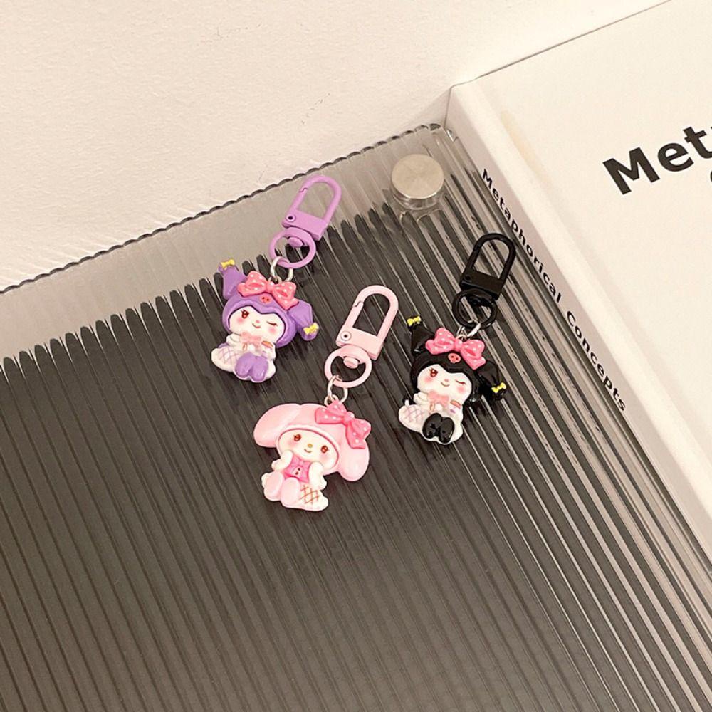 Mmluck cinnamoroll Móc Chìa Khóa resin Họa Tiết Hoạt Hình Mặc Đầm pachacco Pom purin my melody