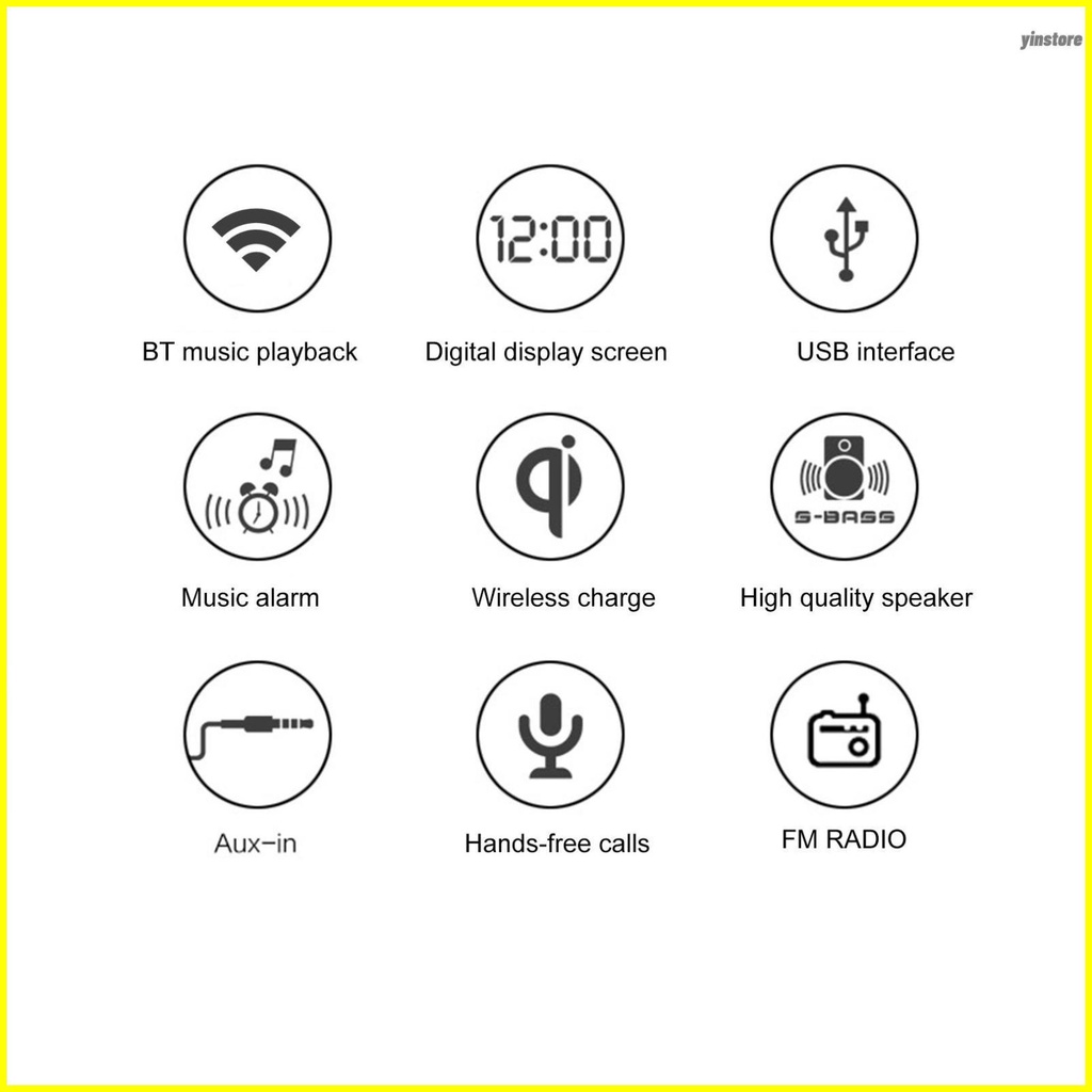 Clock Desktop Speaker Wireless BT5.0 Speakers Wireless Charger Alarm Clock FM