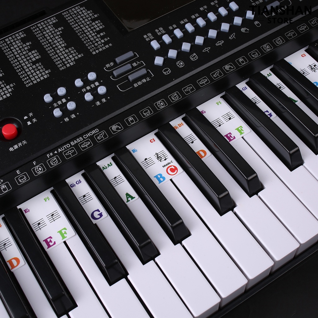 Tianshan Set 61 / 88 Miếng Dán Phím Đàn piano Trong Suốt Chống Xé Dễ Giặt Cho Bé