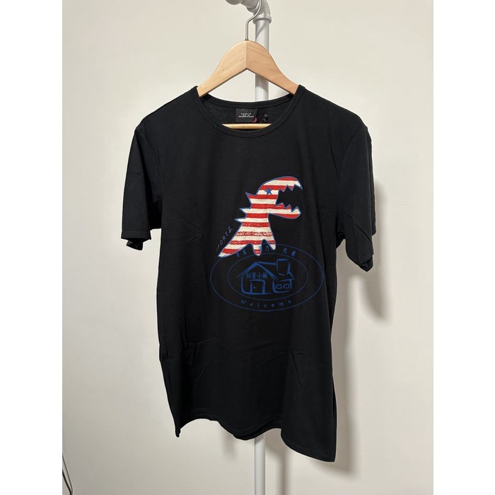 Agnes b.sport Khủng Long logo In Tay Ngắn Cotton Rời Đơn Giản Thời Trang Đường Phố Nam Nữ Áo Thun 07