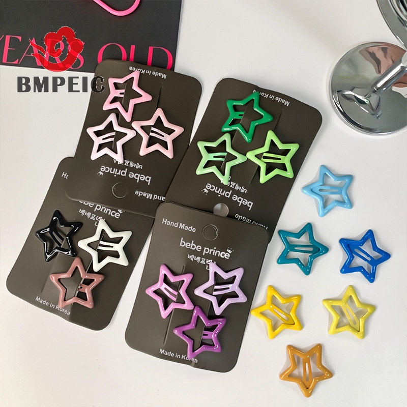 Set 3 Kẹp Tóc bb y2k Hình Ngôi Sao Nhiều Màu Sắc Dễ Thương Cho Nữ Mới
