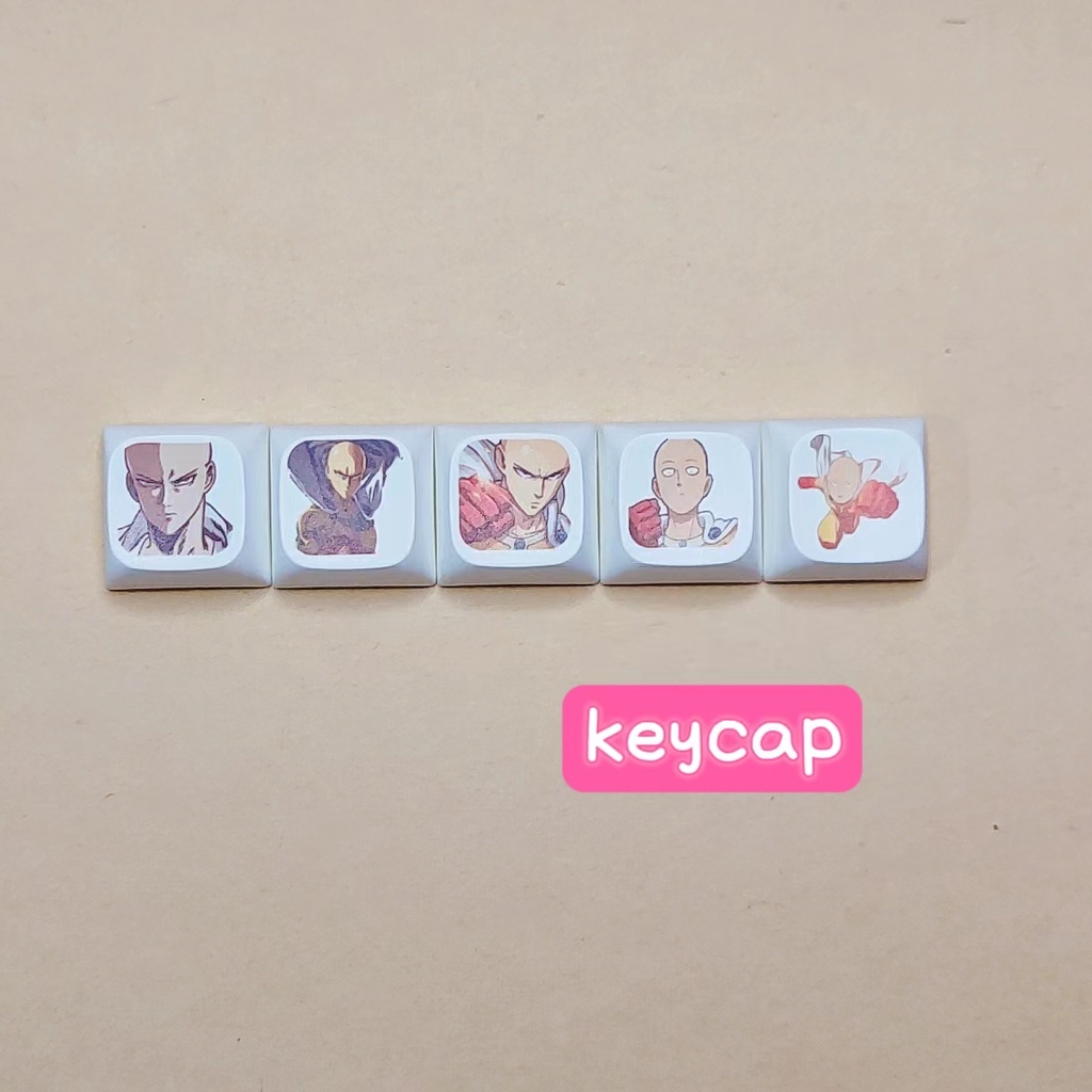 One Set 5 Bàn Phím Cơ Học In Hình Nhân Vật anime Xinh Xắn
