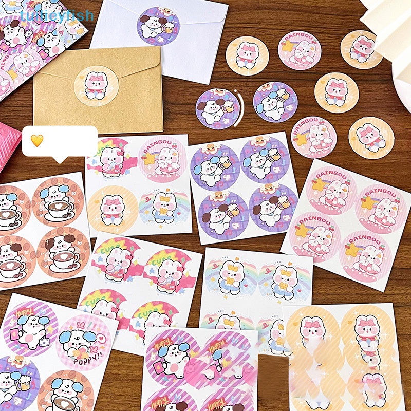 1 Cuộn Nhãn Dán Niêm Phong Bao Thư In Hình Chú Voi Hoạt Hình Dễ Thương diy