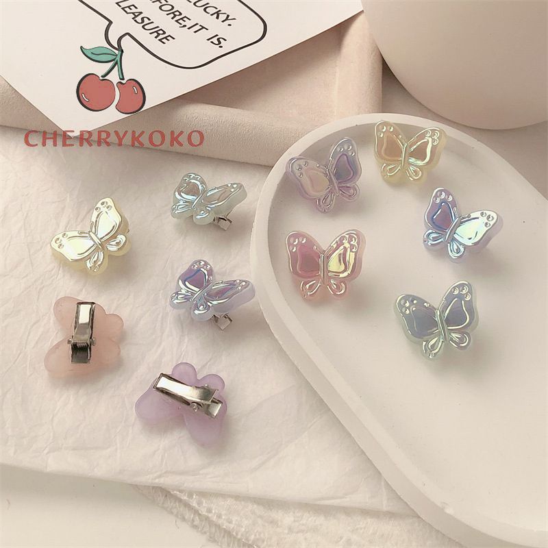 🍒🍒Cherrykoko Kẹp Tóc Hình Bướm Màu Kẹo Gradient Phong Cách Hàn Quốc Dễ Thương Dành Cho Bé Gái