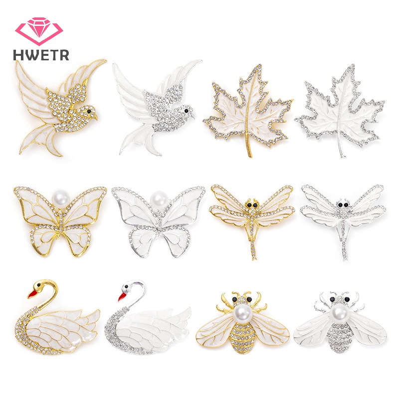 Trâm Cài Áo Hình Chim Thiên Nga Đính Ngọc Trai Thời Trang Cho Nữ Mới