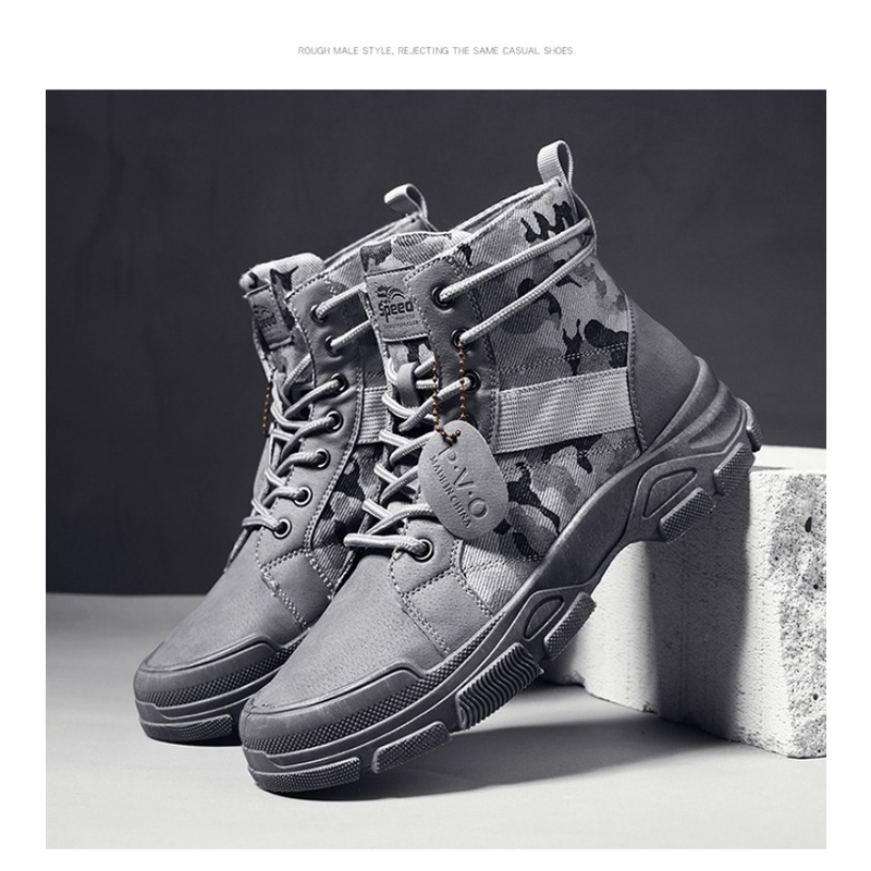 Chatong Giày Bốt martin Họa Tiết Rằn Ri Phong Cách retro Cá Tính Cho Nam