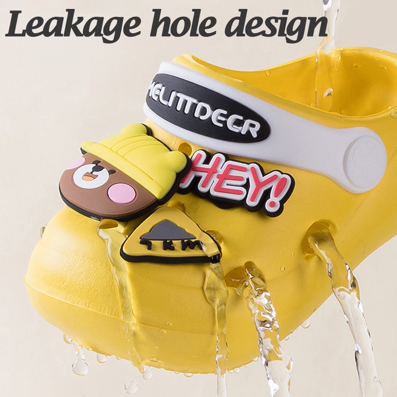 AYUER Xăng đan crocs Đế Mềm Họa Tiết Gấu Hoạt Hình Dễ Thương Cho Bé Trai Và Gái