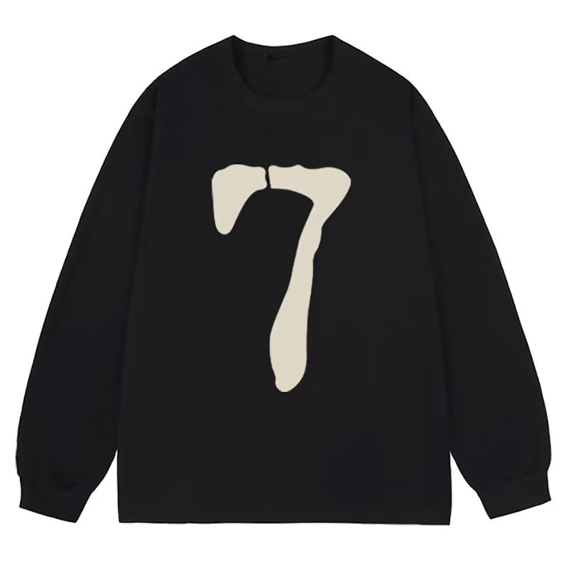 Áo Thun Nam Tay Dài In Số 7 Phong Cách vintage