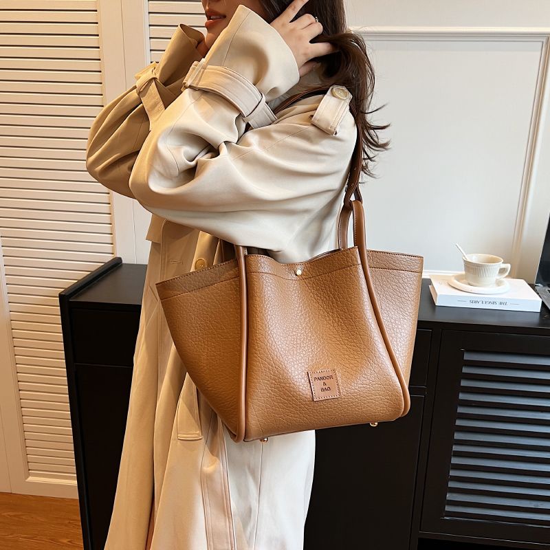 Niche Túi Xách Da pu Cỡ Lớn Phong Cách retro 2023 Cho Nữ