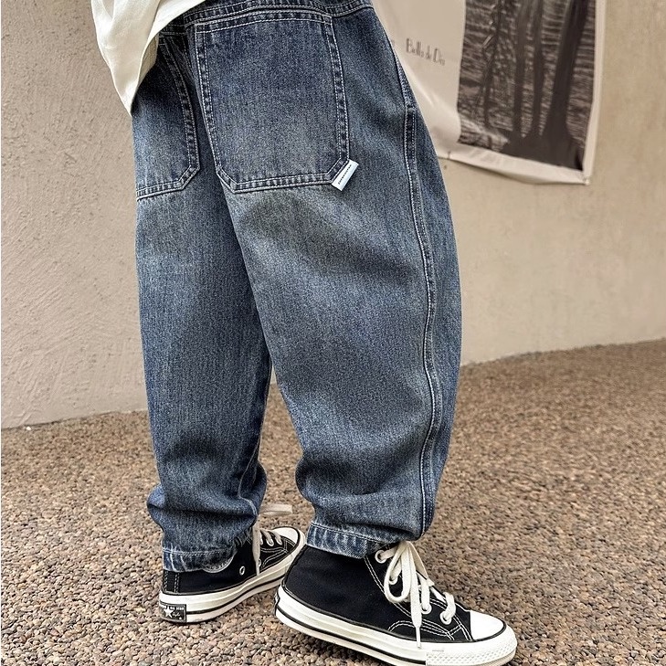 Quần Jean Dài Dáng Rộng Phong Cách Thời Trang Xuân Thu Mới 2023 Cho Bé Trai