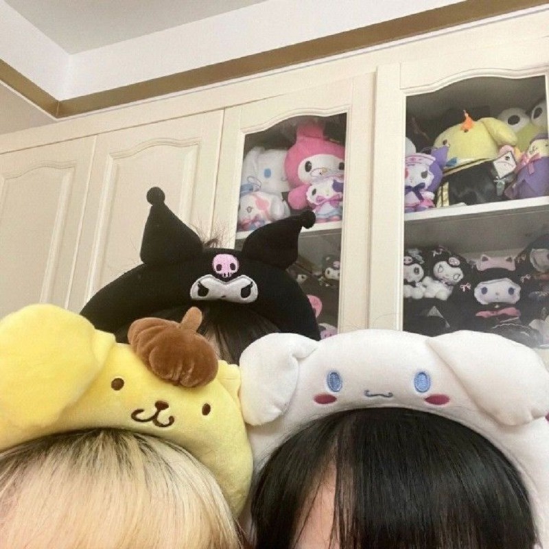 Kawaii sanrio Băng Đô Cài Tóc Nhồi Bông Hoạt Hình my melody Kurompurin Dễ Thương Làm Quà Tặng Cho Bé Gái