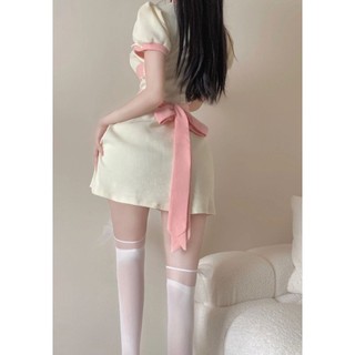 Mqaq Đầm Chiết Eo Màu Trơn Dễ Thương