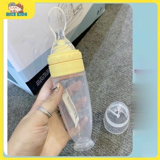 Bình thìa ăn dặm silicone cho bé có vạch chia ml, đa năng dung tích 120ml