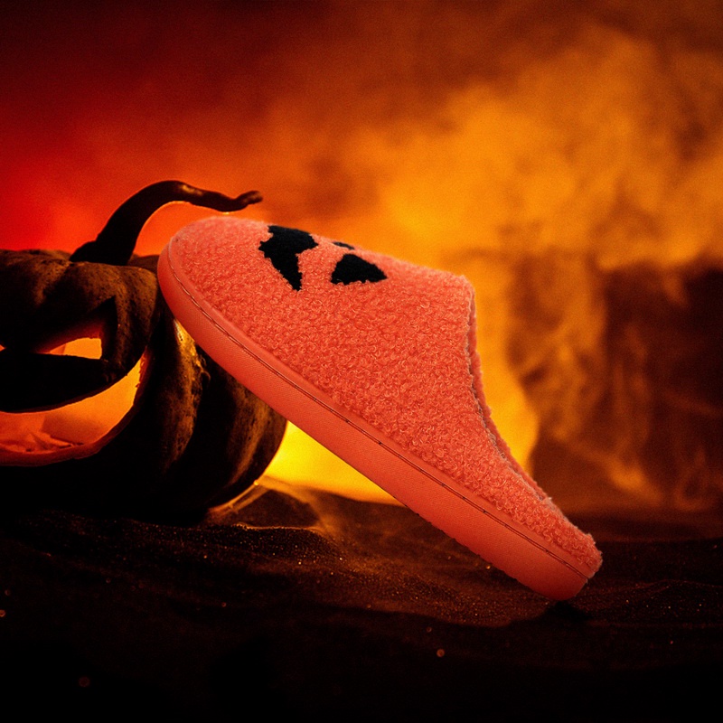 Dép Bông Mềm Đi Trong Nhà Giữ Ấm Mùa Đông Hình Đầu Lâu Bí Ngô halloween