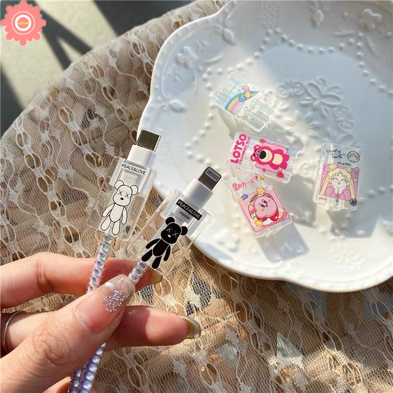 DISNEY Dễ Thương Phụ Kiện Bảo Vệ Dây Cáp Sạc Điện Thoại Hình Nhân Vật Hoạt Hình kuromi kirby puppy lotso Đáng Yêu