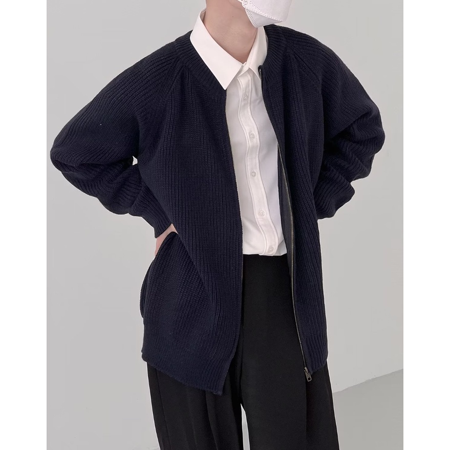 Áo khoác cardigan nam màu sắc đơn giản phong cách hàn quốc thời trang thu đông 2023