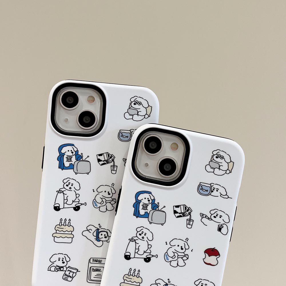 Vỏ Bao Da Điện Thoại Cứng In Hình Chú Cún Cho iphone 11 12 12pro 12promax 13 13pro 13promax 14 14pro 14promax Ốp