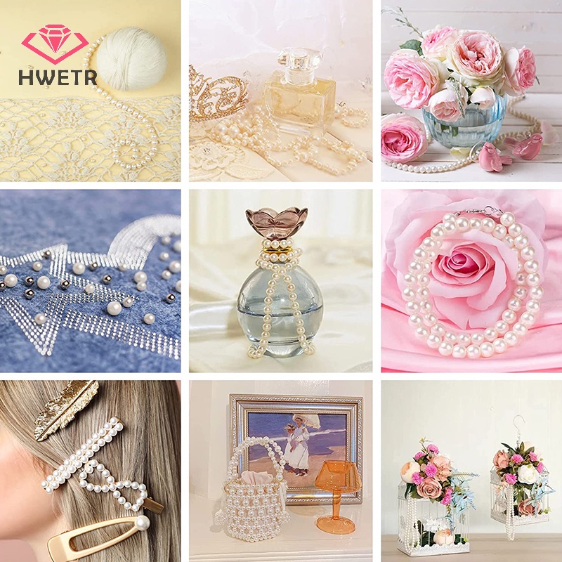 Hạt Ngọc Trai Có Lỗ Bằng acrylic 3mm 4mm 6mm 8mm 10mm Dùng Làm Trang Sức diy Mới