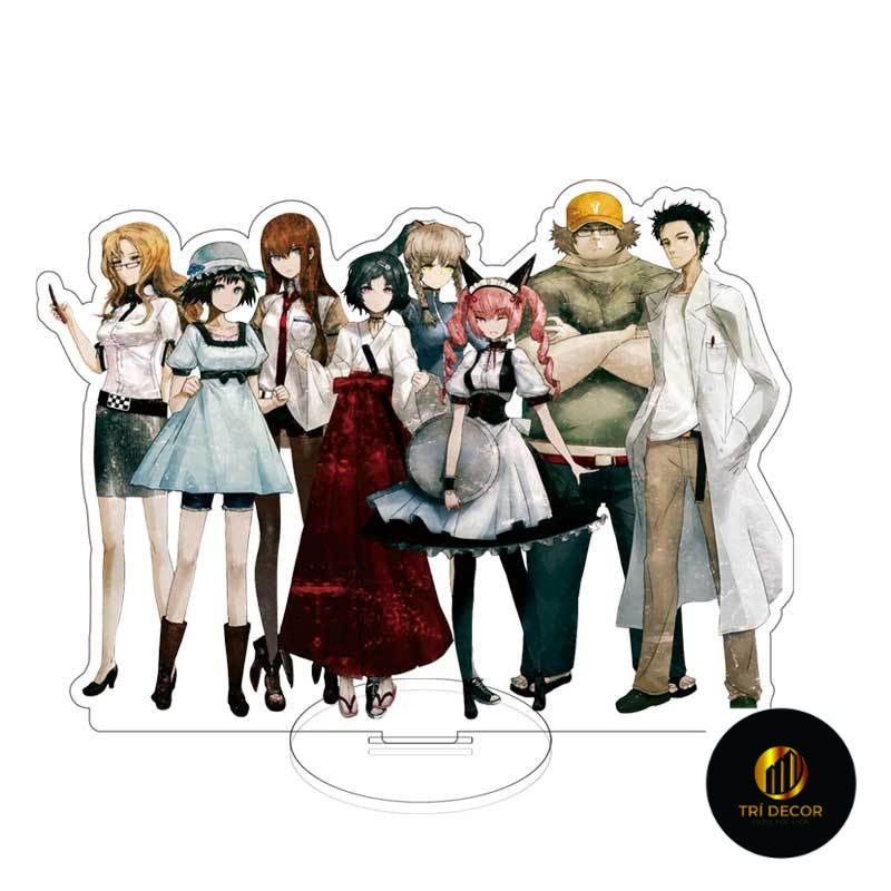 Mô hình Standee Steins Gate Okabe Rintarou Shiina Mayuri Makise Kurisu anime chibi acrylic standee trưng bày trang trí
