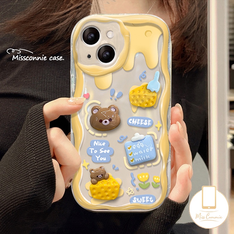 Hoạt Hình Ốp Điện Thoại Mềm Hình Gấu Bông Phô Mai 3d iphone 11 15 12 13 14 pro max xr x 7plus xs max 7 6 6s 8 15 plus se