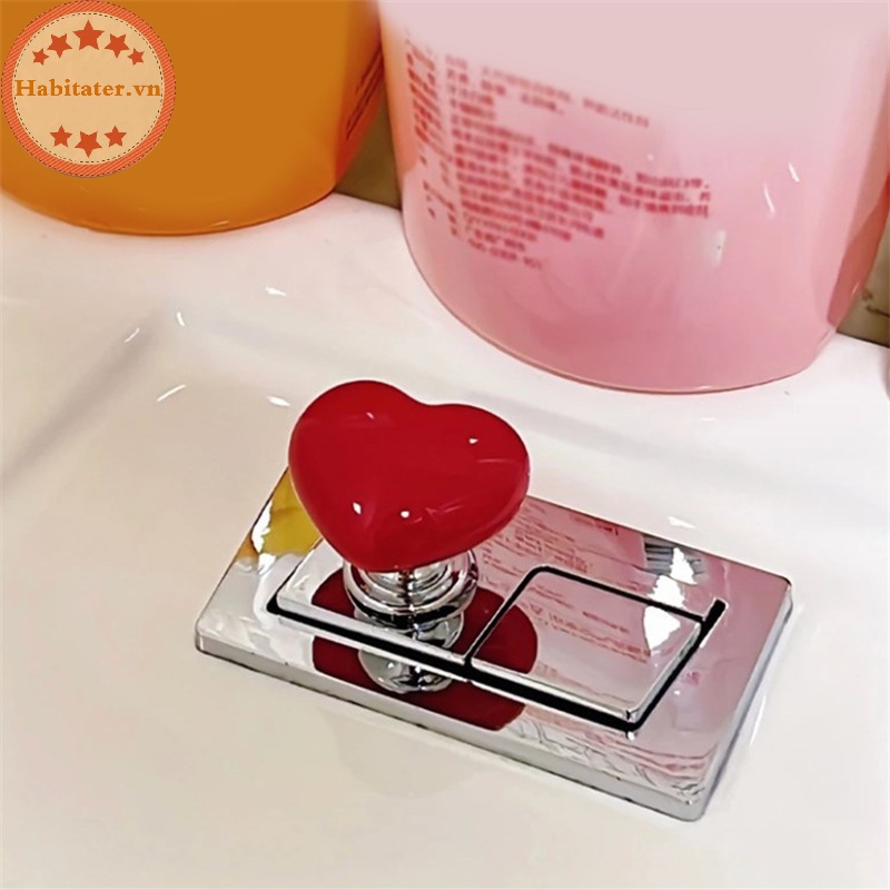 Tater Công Tắc Nhấn Nút Bồn Cầu Dạng Nhấn Hình Trái Tim Trang Trí Phòng Tắm Nút Nhấn Nước Tại Nhà vn