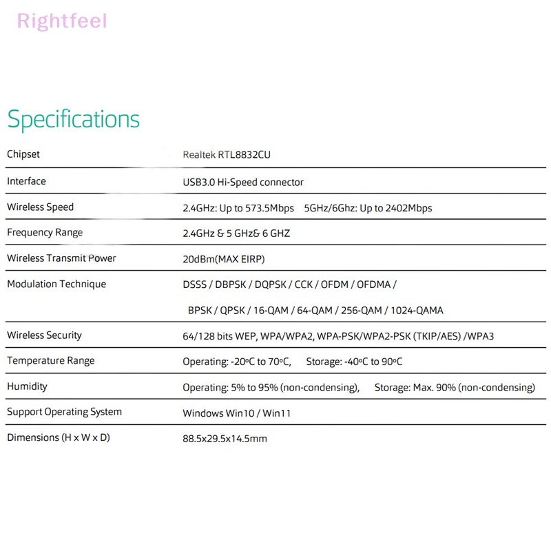 Usb wifi ax5400m 6E 2.4g & 5g & 6ghz usb 3.0 6 Chất Lượng Cao Mới
