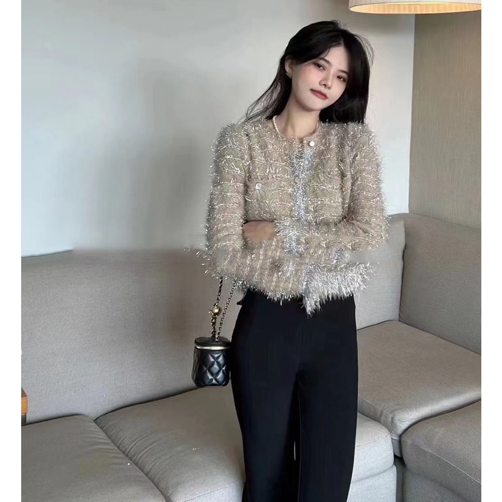 Áo Khoác cardigan Dệt Kim Cổ Tròn Thời Trang Phương Tây Cho Nữ 2023