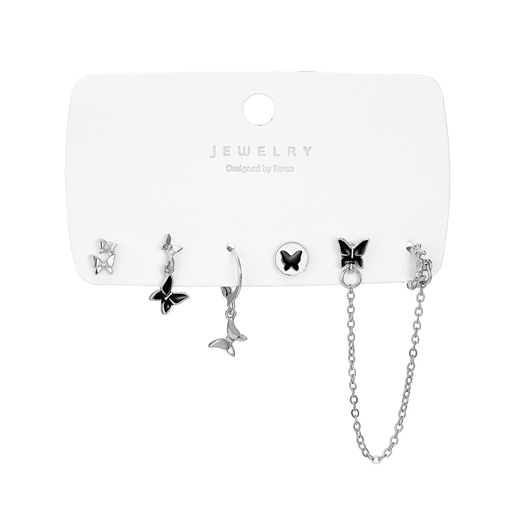 Set 5 Đôi Khuyên Tai Màu Trắng Hình Bướm Phong Cách Đơn Giản Sáng Tạo Mẫu Mới Năm 2023 Dành Cho Bạn Nữ