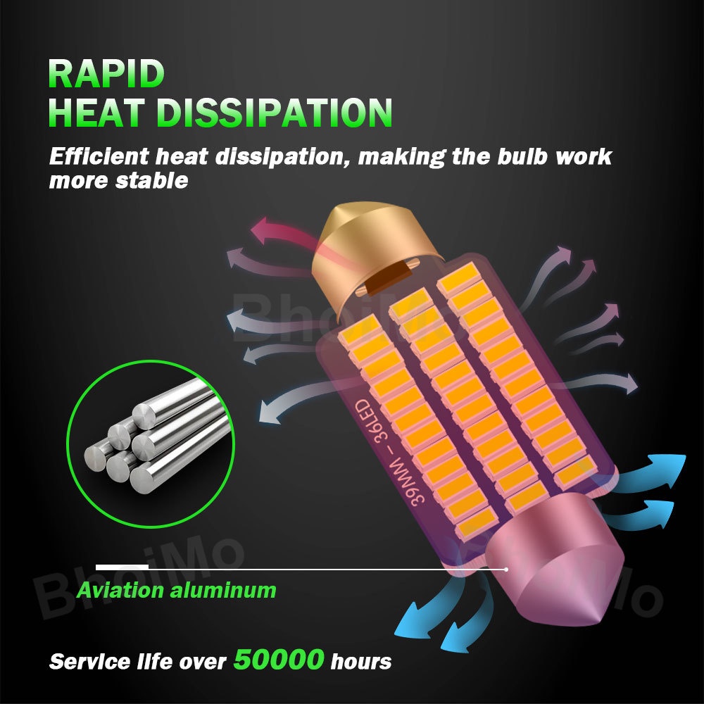 Đèn led t10 31mm ba9s t4w w5w c10w c5w 28mm 3014 36mm 39mm 41mm Chuyên Dụng Cho Xe Hơi dc12v