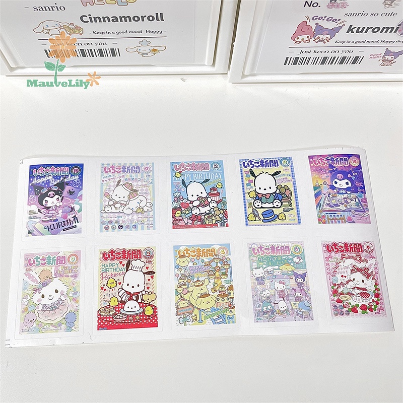 Set 100 Tấm poster Dán Tường Trang Trí Hình Nhân Vật Hoạt Hình hello kitty kuromi my melody Pompom Pompurin Poacco
