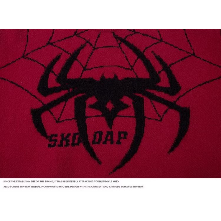 Áo sweater Dệt Kim Tay Dài Cổ Tròn Thêu Hình Người Nhện Thời Trang Thu Đông Cho Nam Và Nữ