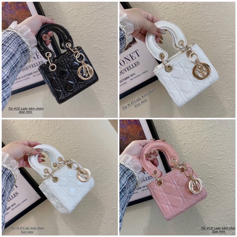 Túi xách nữ đeo chéo cầm tay dáng vuông da bóng hàng hót mẫu mới thời trang
