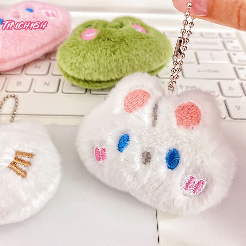 Móc Khóa Hình Thú Nhồi Bông Thỏ / Mèo / Ếch Dễ Thương Phụ Kiện Chìa Khóa Xe Hơi
