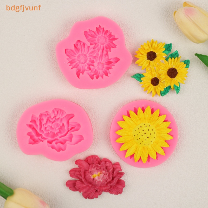 Bdgf Khuôn Silicon polymer polymer Tạo Hình Hoa Mẫu Đơn / Hoa Hướng Dương Trang Trí Bánh Kem / Sô Cô La vn
