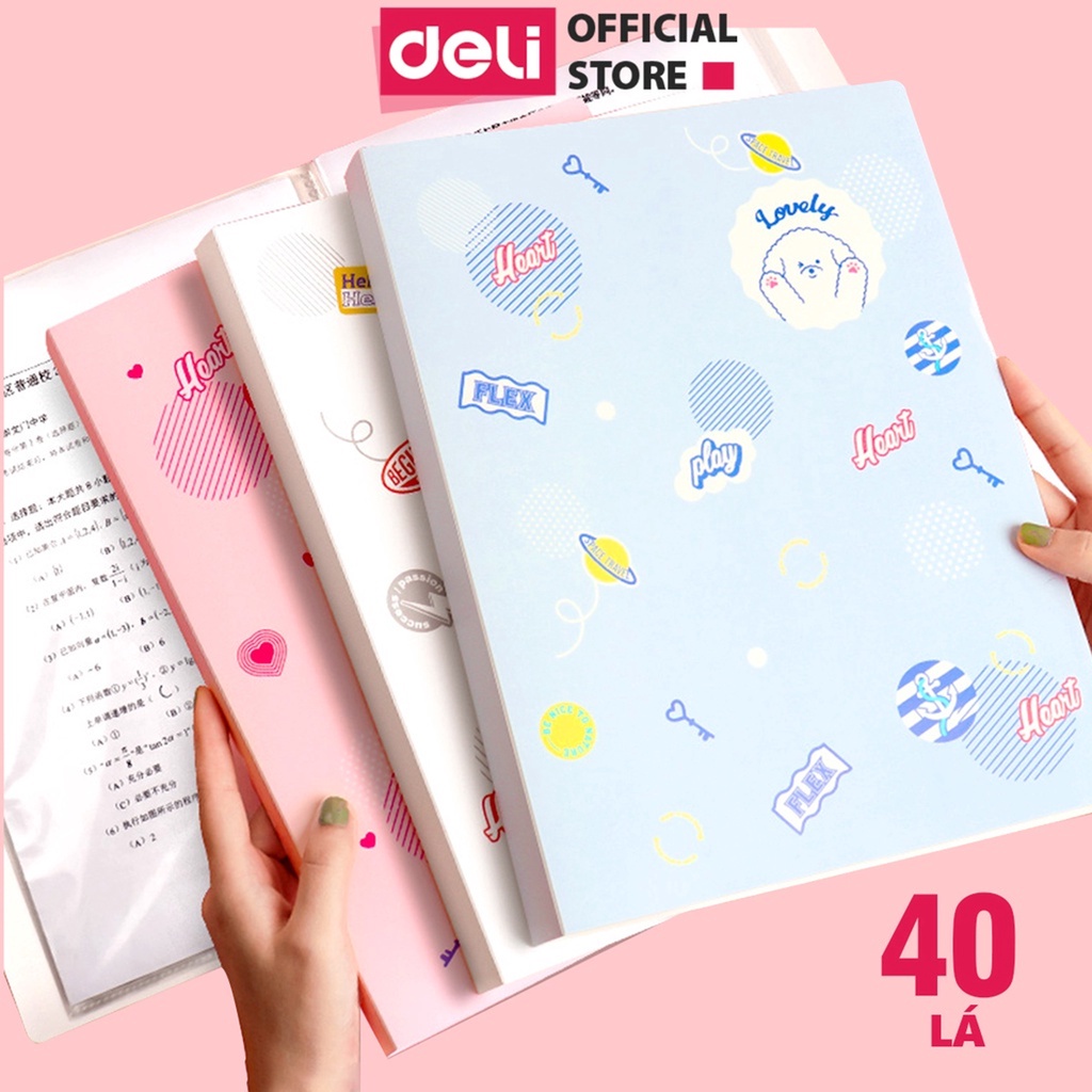 File Tài Liệu File Lá Học Sinh size A4 Kẹp Lá Tệp Đựng Tài Liệu Đựng File Siêu Âm 30 40 Lá Họa Tiết Cute