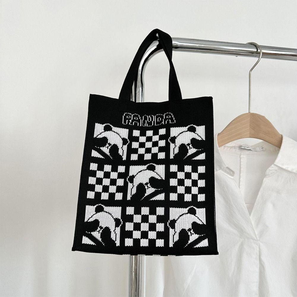 UUMIR Túi tote Đan Len Sức Chứa Lớn Thắt Nút Họa Tiết Hoạt Hình Cho Nữ