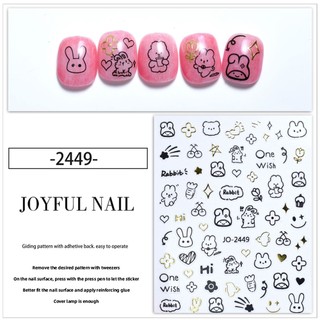 Sticker Dán Móng Tay Hình Thỏ poodle Dễ Thương