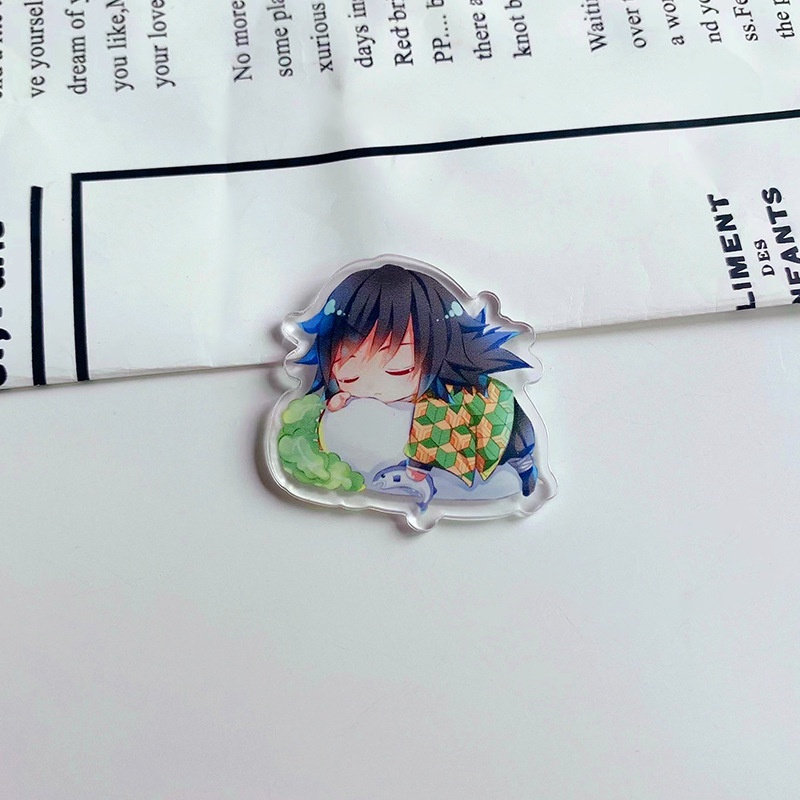 Ghim Cài Áo Bằng acrylic Họa Tiết Hoạt Hình demon slayer Độc Đáo