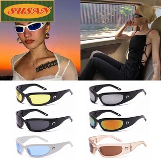 SUSANS Outdoor Sunglasses for Women & Men Cycling Sports Sunglasses Moon Sunglasses Punk Sun Glasses UV400 Vintage Hip Hop Rectangular