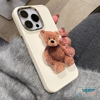 Ốp Điện Thoại Màu Trắng Có Giá Đỡ Hình Gấu Cho iphone 7plus 8plus xr 11 15 x xs max 14 12 13 11 15 pro max 7 8 15 plus