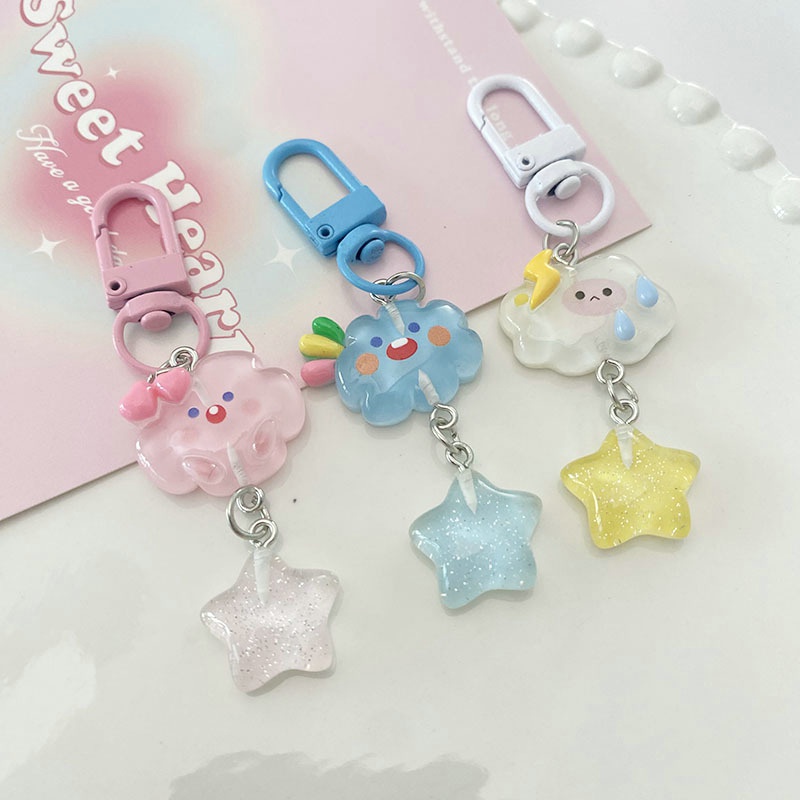 Móc Khóa Hình Đám Mây Cười Hoạt Hình Xinh Xắn Móc Khóa Hình Đám Mây Dễ Thương Dùng Làm Quà Tặng
