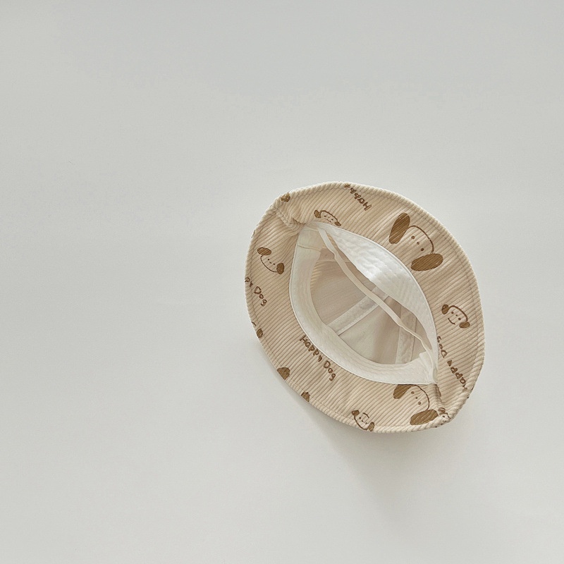 Nón bucket Chất Liệu Vải Nhung Họa Tiết Hoạt Hình Chống Nắng Ngoài Trời Cho Bé