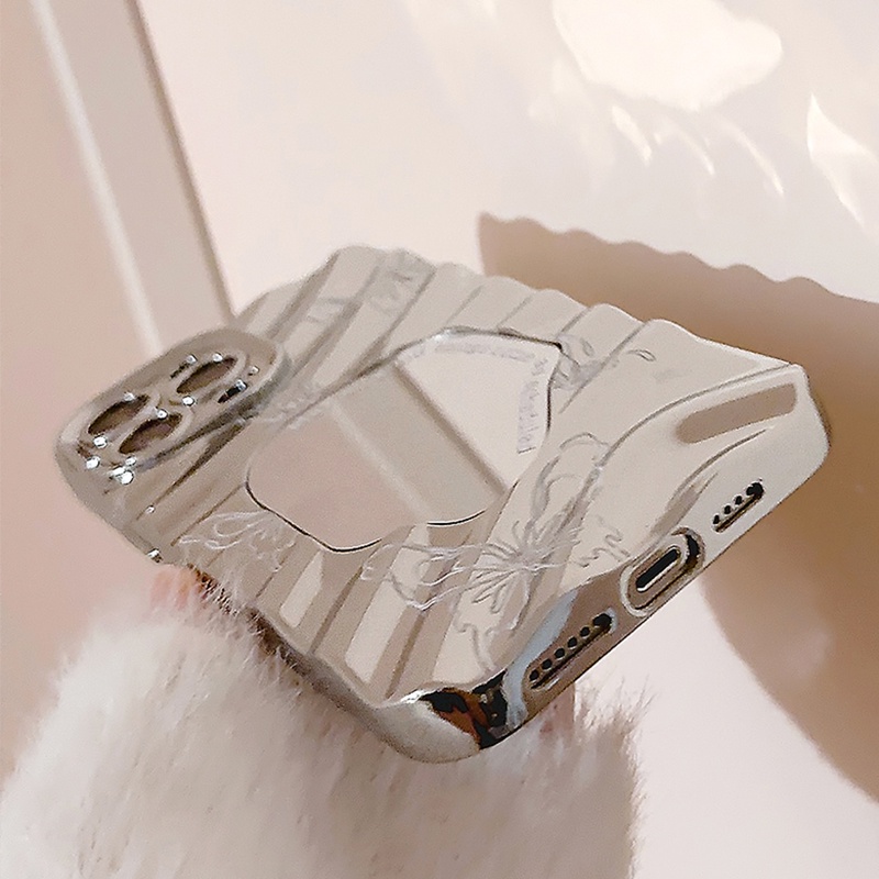 Ốp Điện Thoại Dẻo Tráng Gương Họa Tiết Bươm Bướm & Sóng Nước Độc Đáo Cho iphone 15 pro max 14 13 12 11 max xr ix 78plus