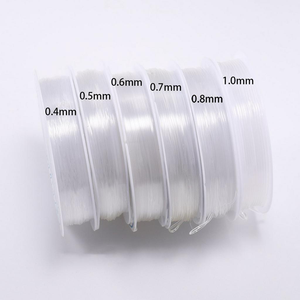 1 Cuộn 5-15m Dây Chuỗi Hạt Pha Lê Co Giãn 0,4-1,0mm charms