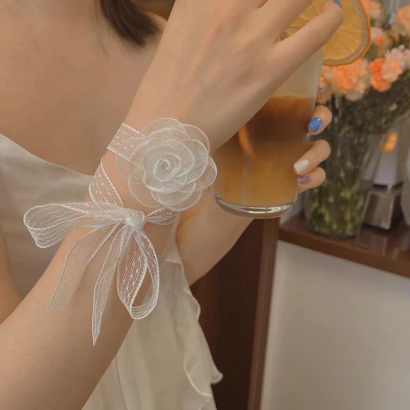 Băng Đô Ren Hoa Trắng Phong Cách Hàn Quốc Thời Trang Cho Nữ