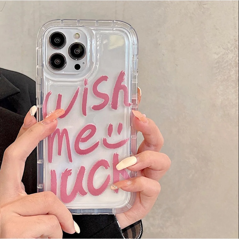 Ốp lưng Oppo A94 A93 Reno 8t 8 8z 7 7z 6 5 4 F11 Pro F9 Pro English letters wish me luck what up soft phone case