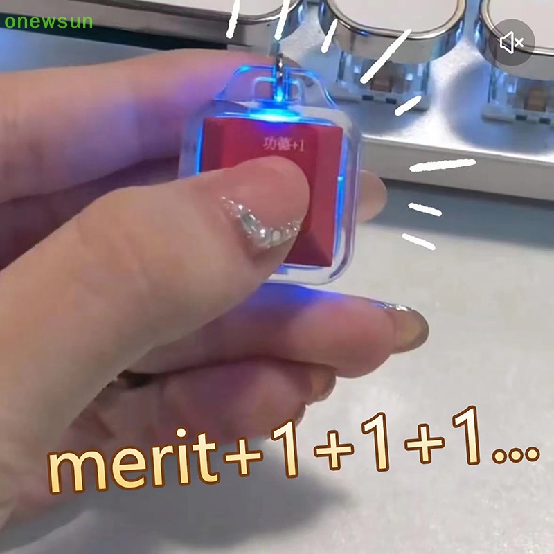 Móc Khóa Đèn led onewsun Mercerit + 1 Nút Bàn Phím Cơ Giảm Căng Thẳng Mới